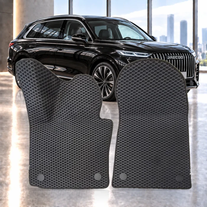 Dywaniki samochodowe EVA JAECOO 8 Super Hybrid PHEV 5 miejsc AWD od 2025 – zestaw 2 przednich dywaników RENZO; wizualizacja