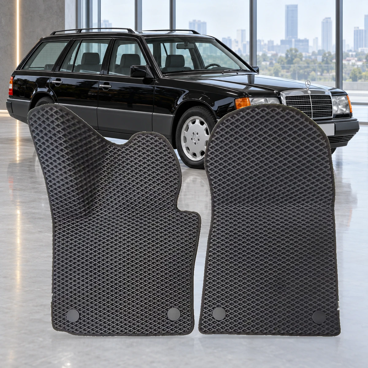 Przednie dywaniki EVA RENZO do Mercedes-Benz S124 kombi 1985–1996 – zdjęcie poglądowe