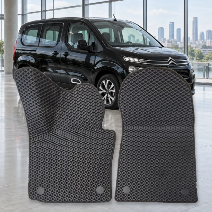 Dywaniki Citroën Berlingo III od 2018 – czarne dywaniki RENZO EVA, wzór romb