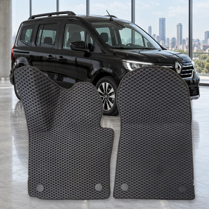Dywaniki Renault Kangoo III od 2021 – czarne dywaniki RENZO EVA, wzór romb