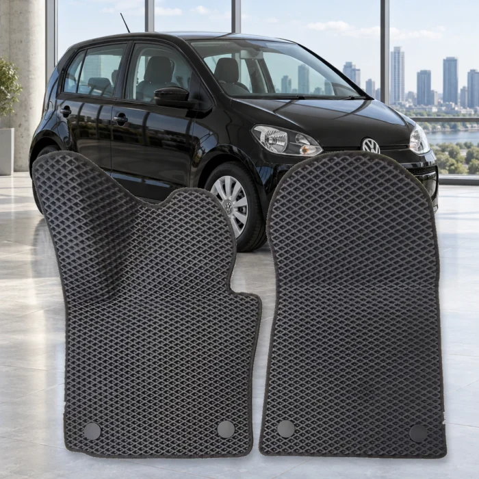 Dywaniki Volkswagen up! I 2011–2021 – czarne dywaniki RENZO EVA, wzór romb